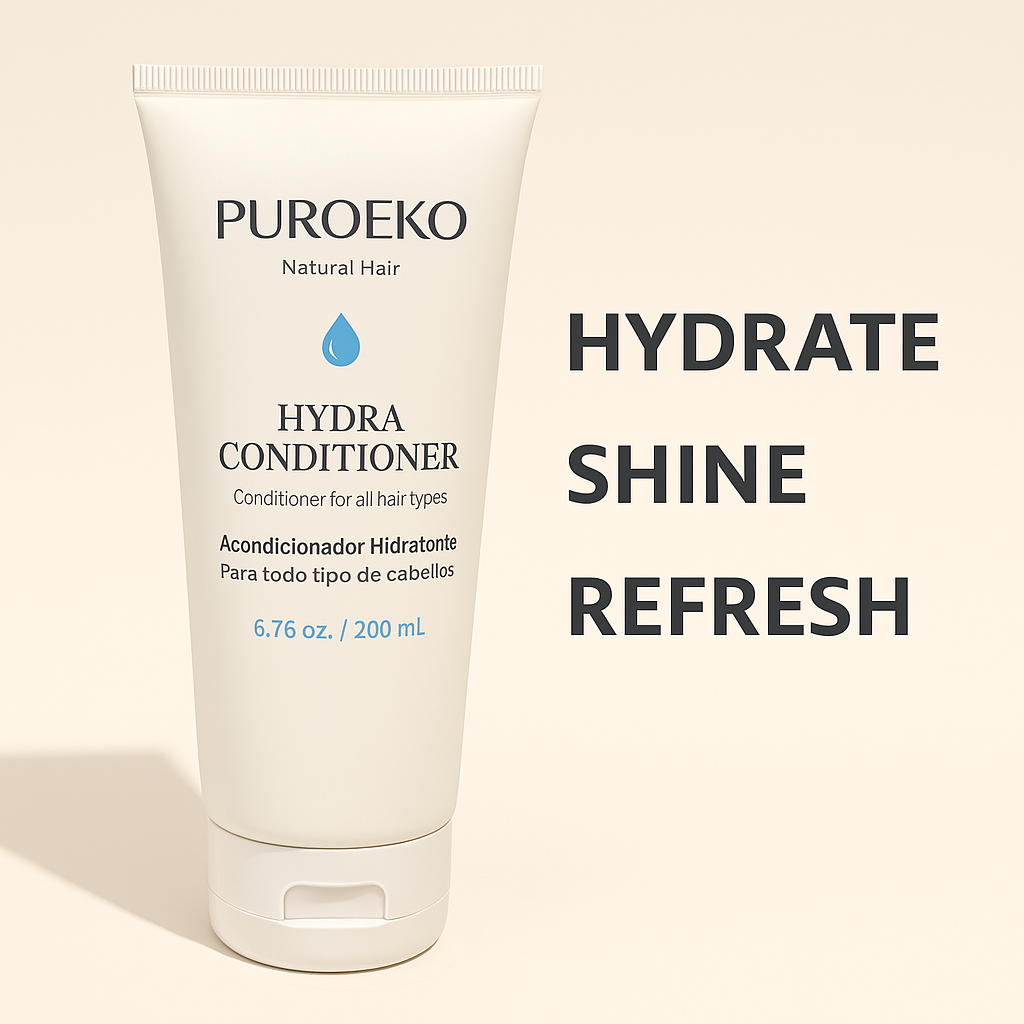 PUROEKO Hydra Conditioner – Acondicionador hidratante para cabello seco – Hidratación profunda y suavidad – Ácido hialurónico, sin sulfatos – 1 botella de 200 ml