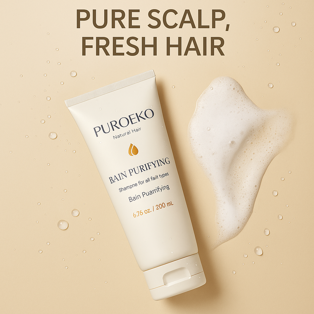 PUROEKO Bain Purifying – Champú purificante y clarificante | Limpieza detox para residuos, grasa y agua dura sin resecar – 1 botella de 200 ml
