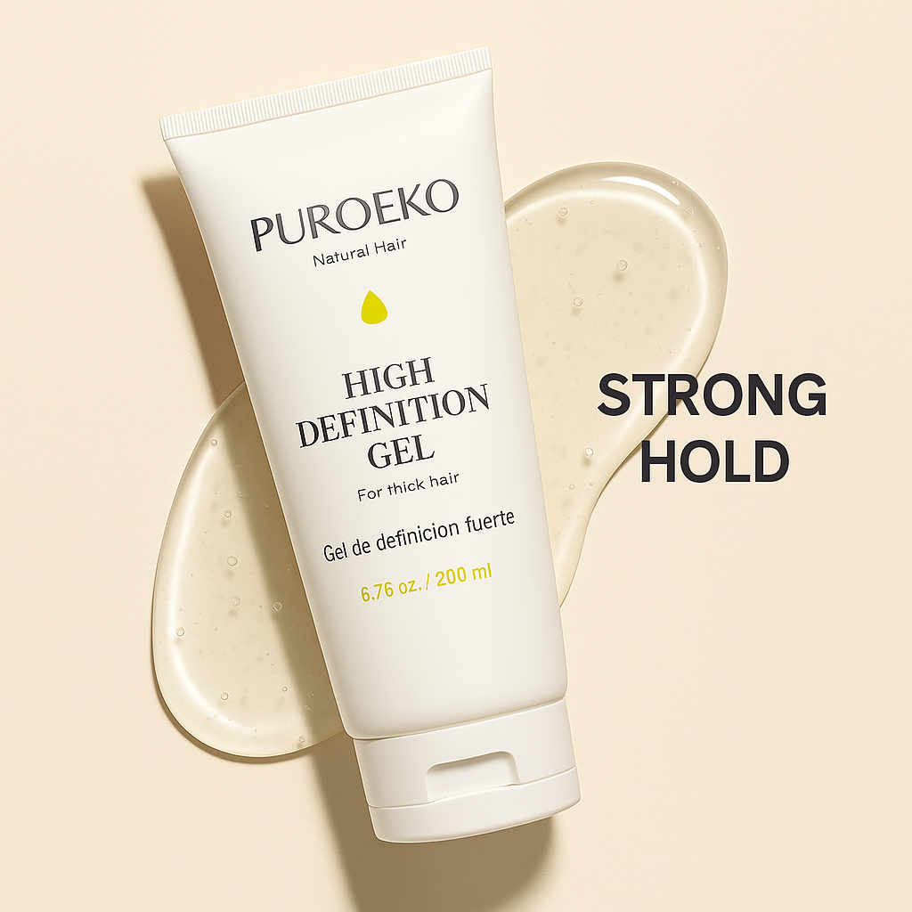 PUROEKO High Definition Gel – Curly Hair Gel for Defined Curls, Strong Hold & Frizz Control – 1 Bottle, 200 ml