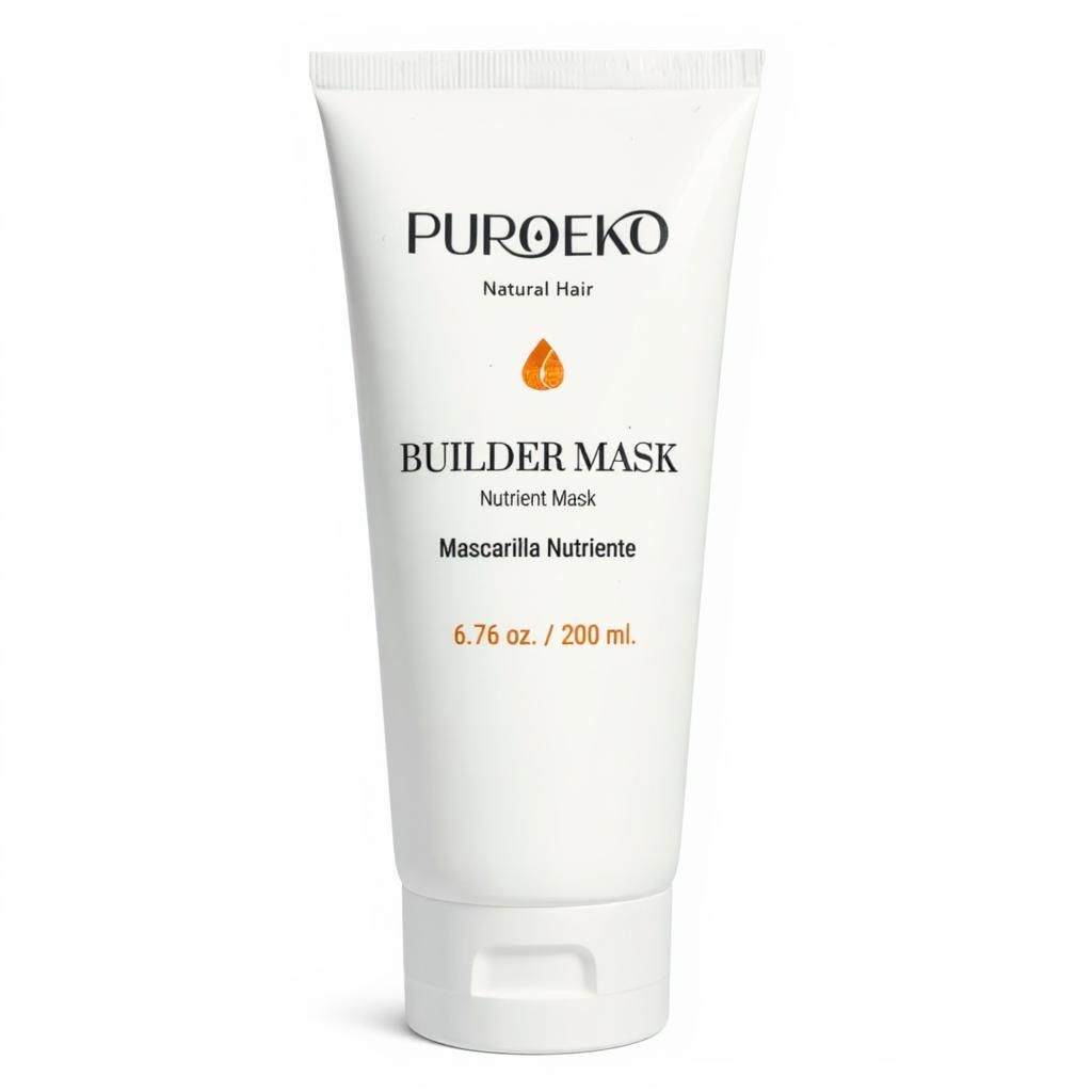 PUROEKO Builder Mask – Mascarilla capilar reparadora para cabello seco y dañado | Nutre, fortalece y mejora la suavidad y el brillo – 1 envase de 200 ml