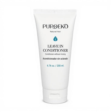 PUROEKO Leave-In Conditioner – Acondicionador sin aclarado para cabello rizado y seco | Hidratación, desenredado y control ligero del frizz – 1 botella de 200 ml