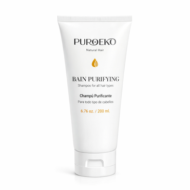 PUROEKO Bain Purifying – Champú purificante y clarificante | Limpieza detox para residuos, grasa y agua dura sin resecar – 1 botella de 200 ml