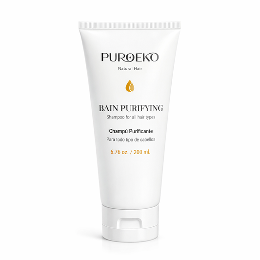 PUROEKO Bain Purifying – Champú purificante y clarificante | Limpieza detox para residuos, grasa y agua dura sin resecar – 1 botella de 200 ml