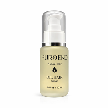 PUROEKO Hair Oil Serum – Sérum capilar anti-frizz | Brillo, suavidad y control del encrespamiento con aceite de argán – Acabado ligero no graso – 1 botella de 50 ml