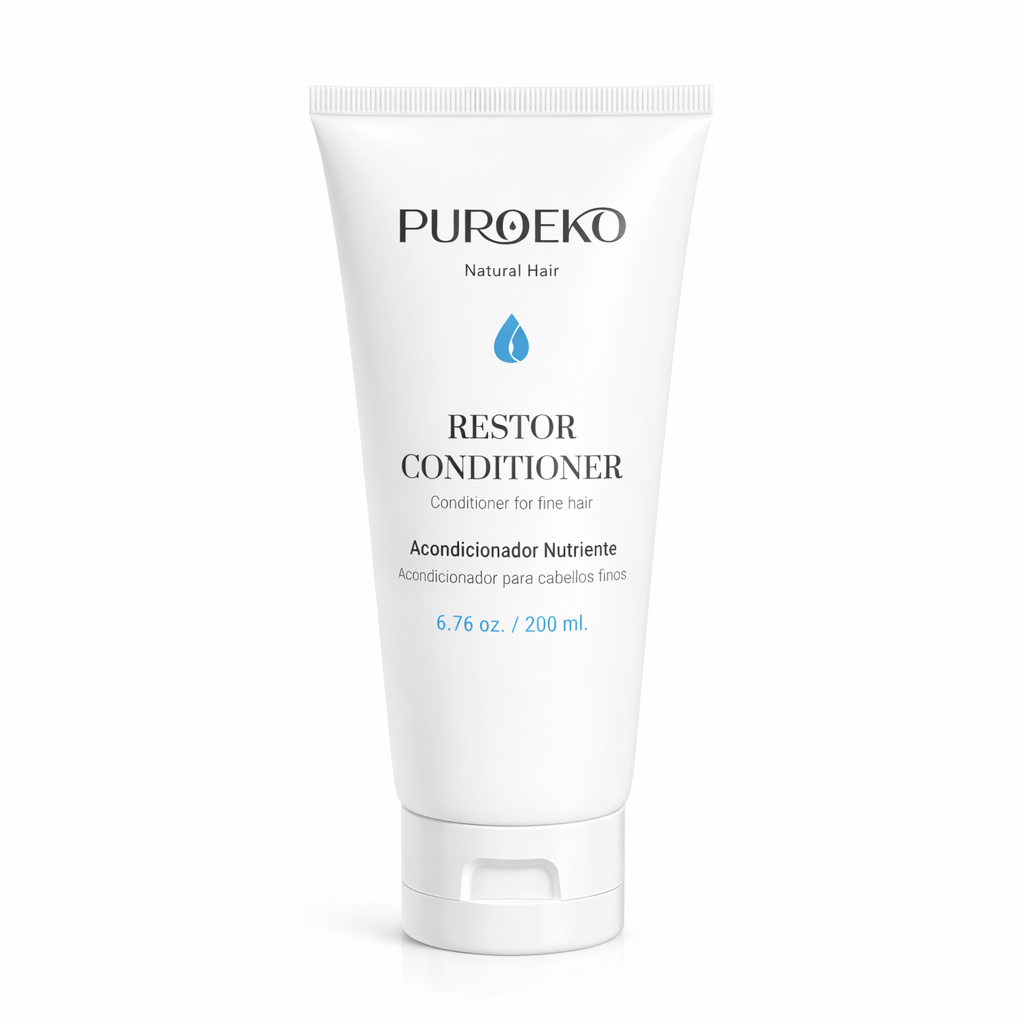 PUROEKO Restor Conditioner – Acondicionador ligero para cabello fino | Nutrición, suavidad y fortalecimiento sin apelmazar – Fórmula vegana – 1 botella de 200 ml
