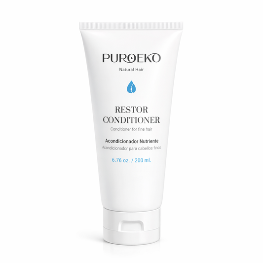 PUROEKO Restor Conditioner – Acondicionador ligero para cabello fino | Nutrición, suavidad y fortalecimiento sin apelmazar – Fórmula vegana – 1 botella de 200 ml
