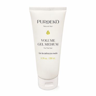 PUROEKO Medium Hold Volume Gel – Gel capilar ligero de fijación media | Volumen natural, peinado flexible y sin rigidez – 1 botella de 200 ml