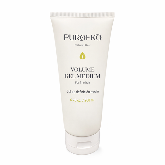 PUROEKO Medium Hold Volume Gel – Gel capilar ligero de fijación media | Volumen natural, peinado flexible y sin rigidez – 1 botella de 200 ml