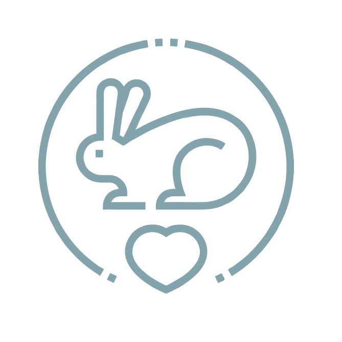 Ícono Cruelty Free celeste