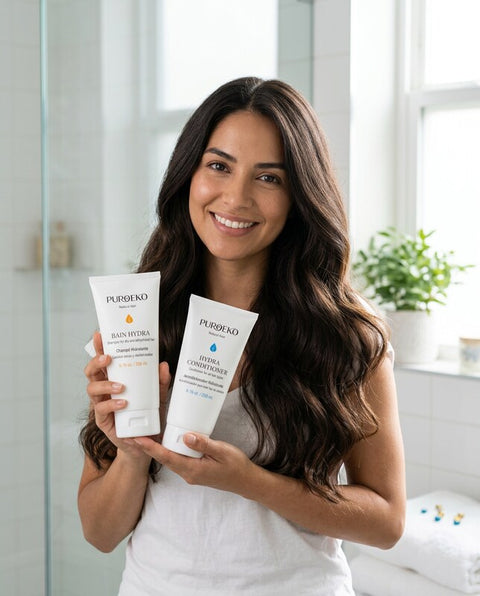 Cabello largo ondulado — Bain Hydra + Hydra Conditioner